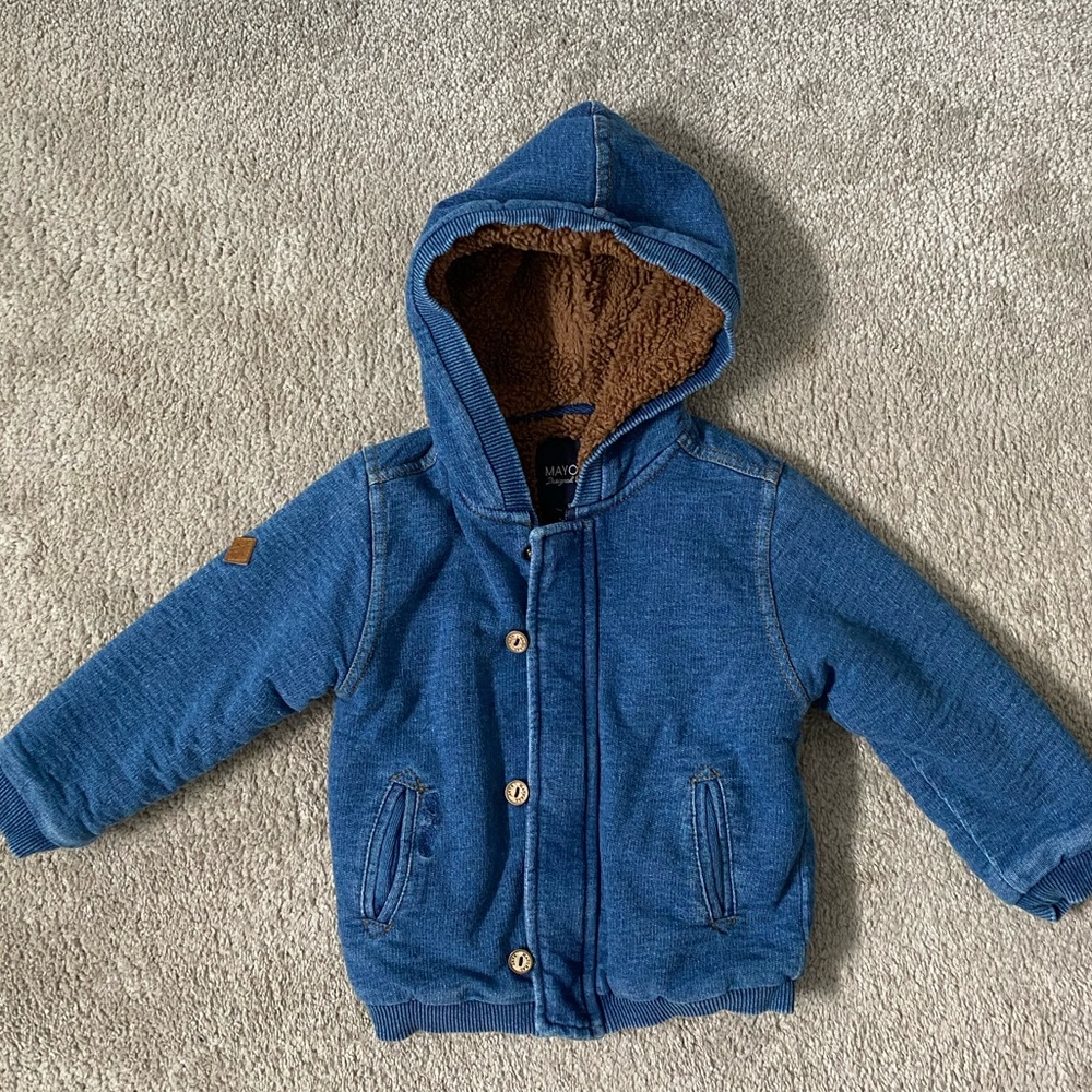 Excellent condition Mayoral super soft blue coat 12 month